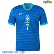 Camisa de time de futebol Brasil Vinicius Junior #7 Replicas 2º Equipamento Copa America 2024 Manga Curta